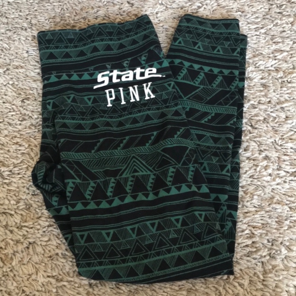 Pink Victoria Secret Michigan State Yoga Pants
